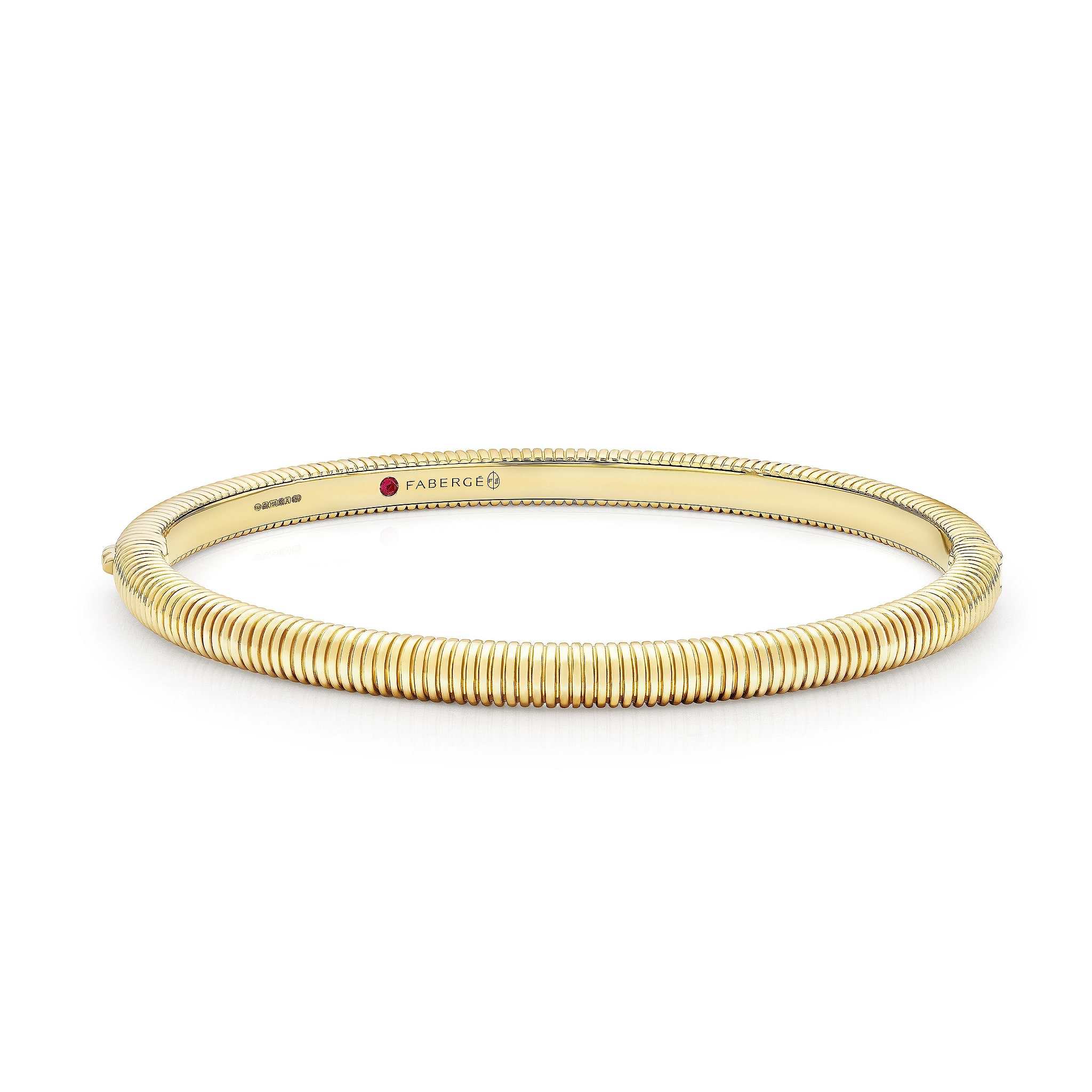 Love by Fabergé Hinged Bracelet in yellow gold with price displayed as €10,700 excluding taxes and duties.