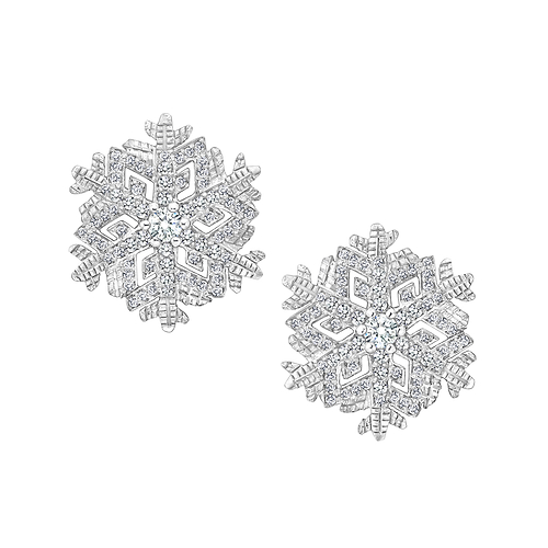 Platinum Diamonds 'Winter'  Snowflake Earrings