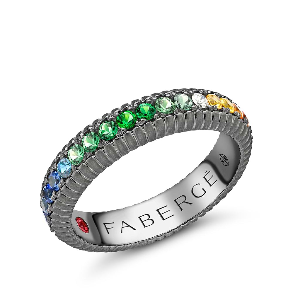 Wide Eternity Ring with Mixed Gemstones