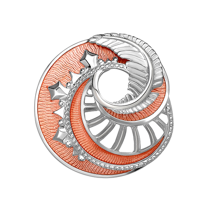 Fabergé Mystere brooch on a white background