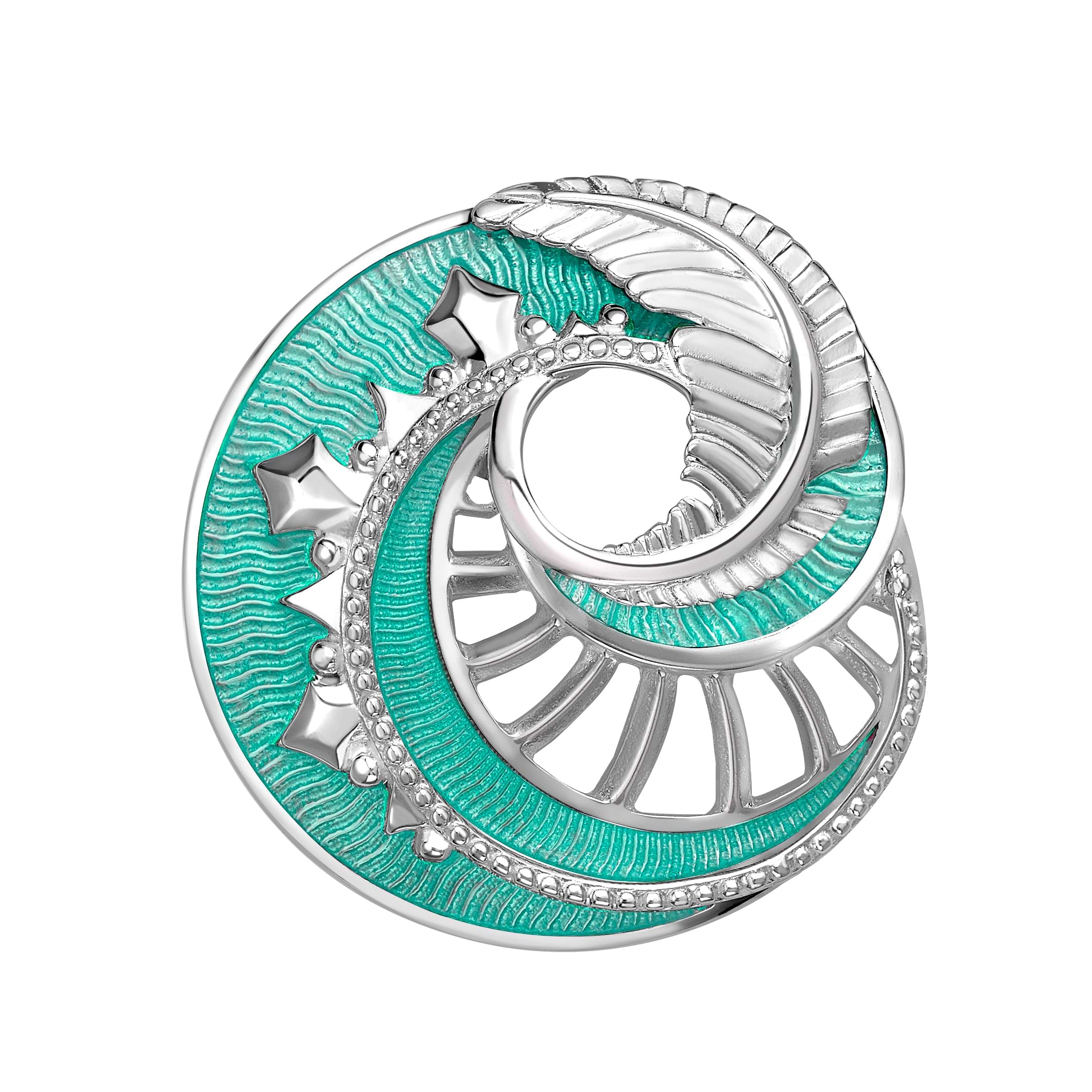 Fabergé Mystere brooch on a white background