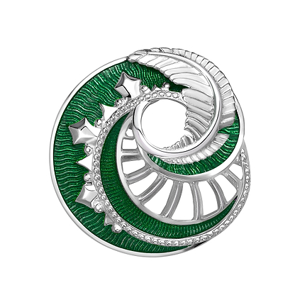 Fabergé Mystere brooch on a white background