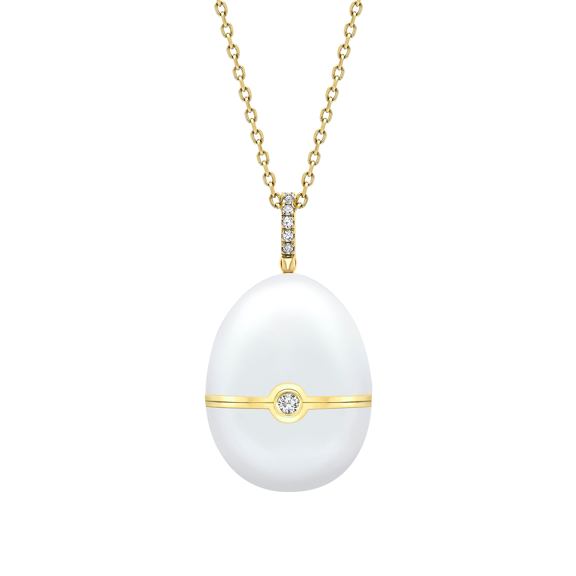 Enamel and Yellow Gold Nest Egg Locket