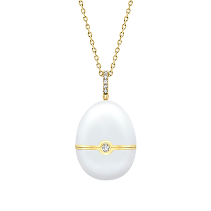 Enamel and Yellow Gold Nest Egg Locket