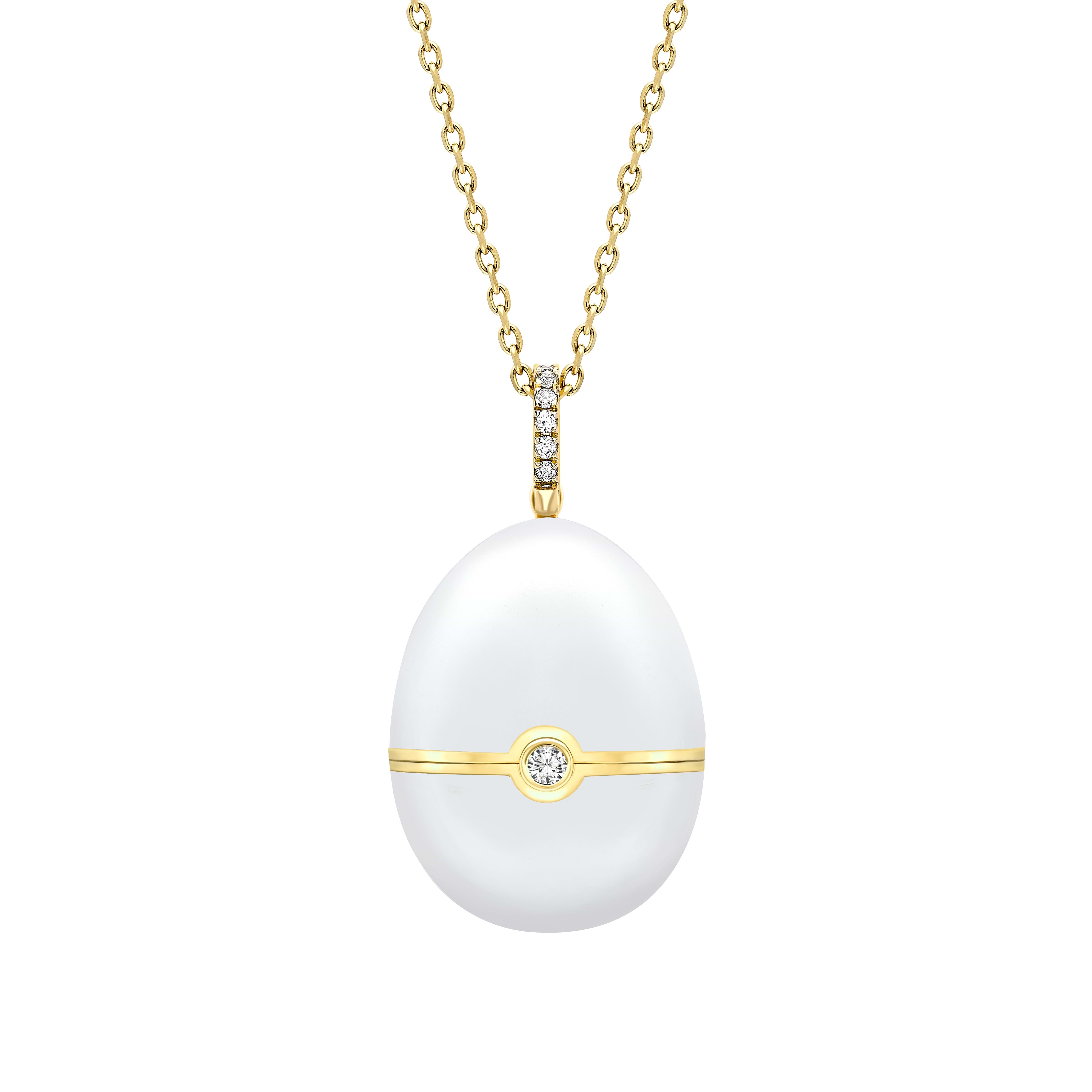 Enamel and Yellow Gold Nest Egg Locket 2