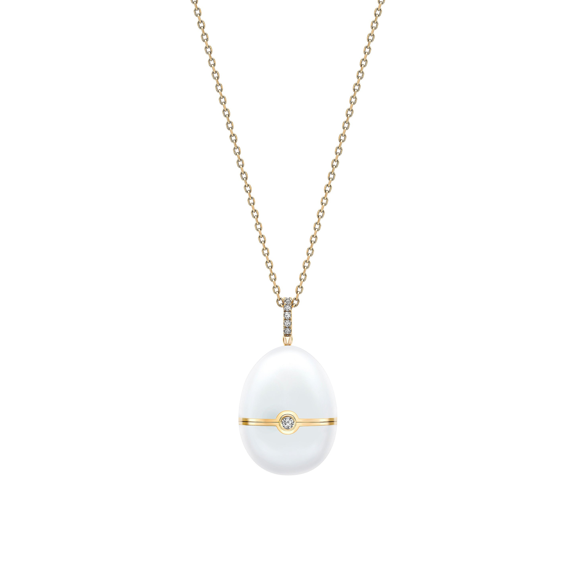 Enamel and Yellow Gold Nest Egg Locket