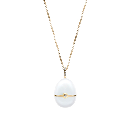 Enamel and Yellow Gold Nest Egg Locket
