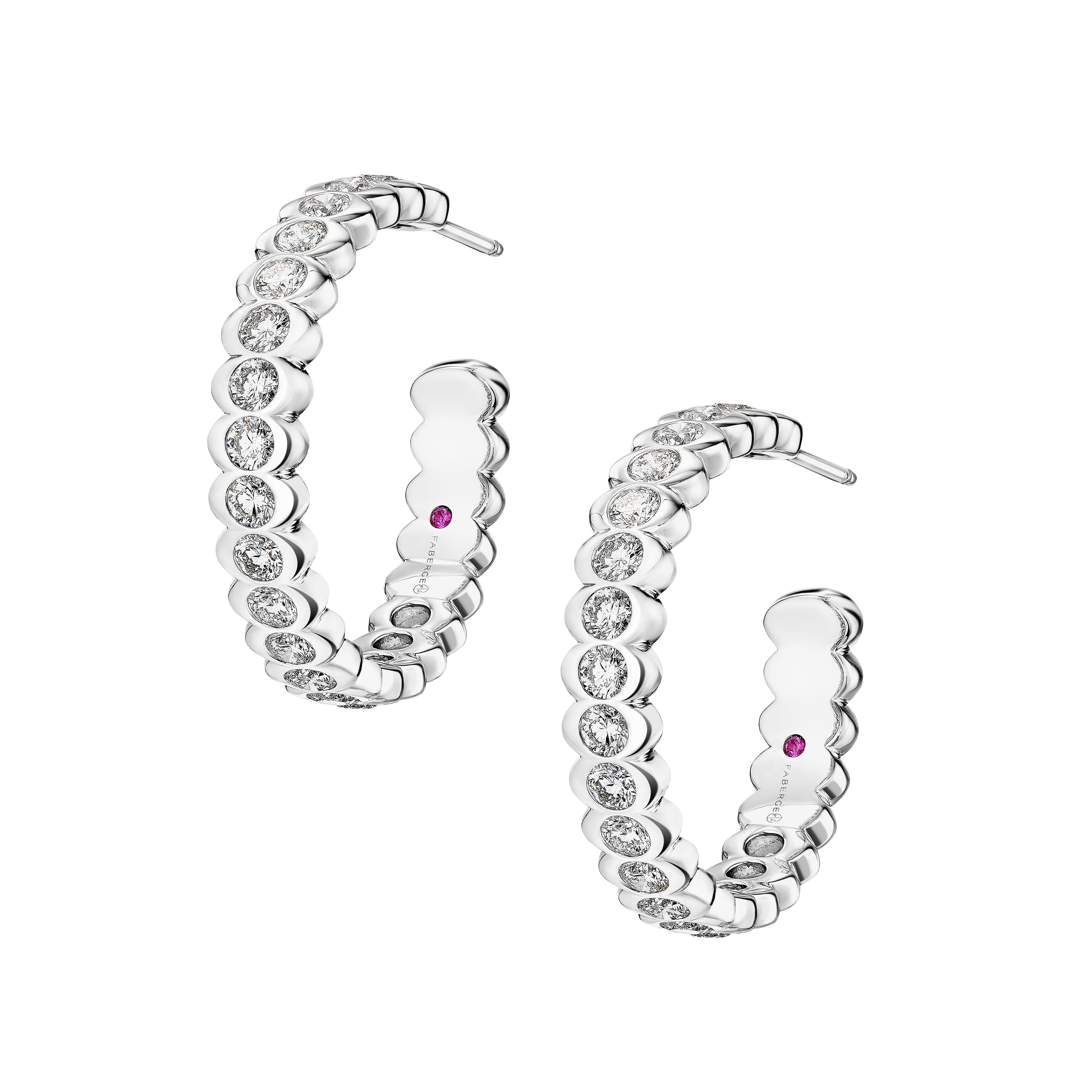 Cosmic Curve Platinum and Diamond Earrings