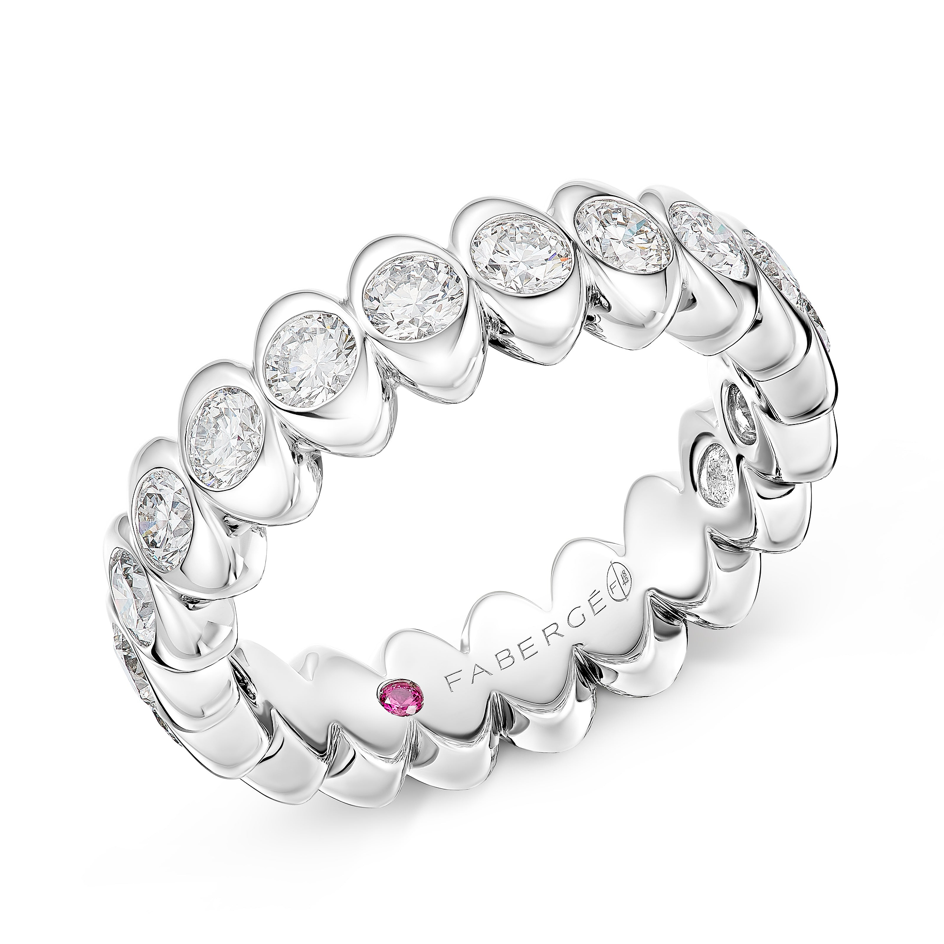 Cosmic Curve Platinum and Diamond Ring