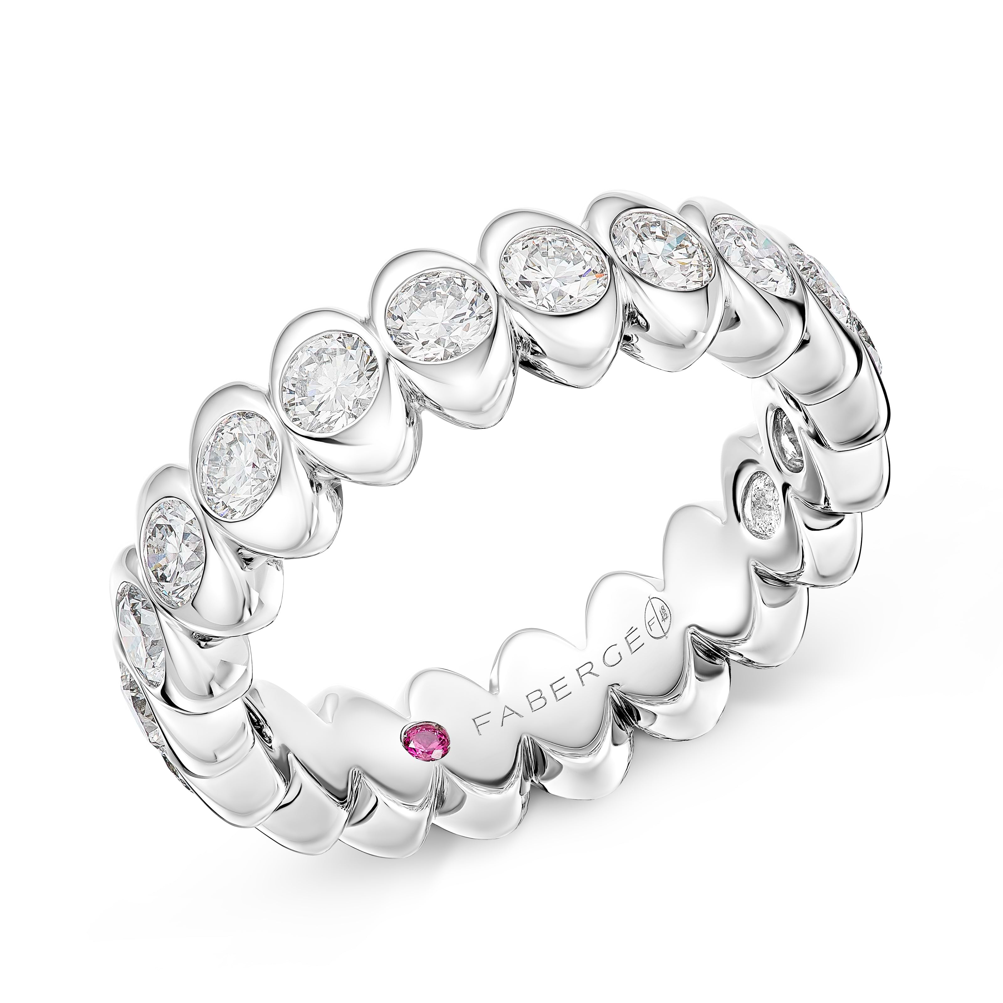 Cosmic Curve Platinum and Diamond Ring