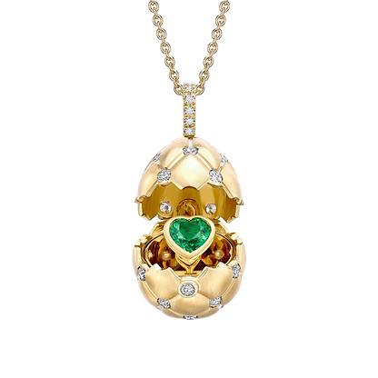 Brushed Heart Surprise Yellow Gold Locket