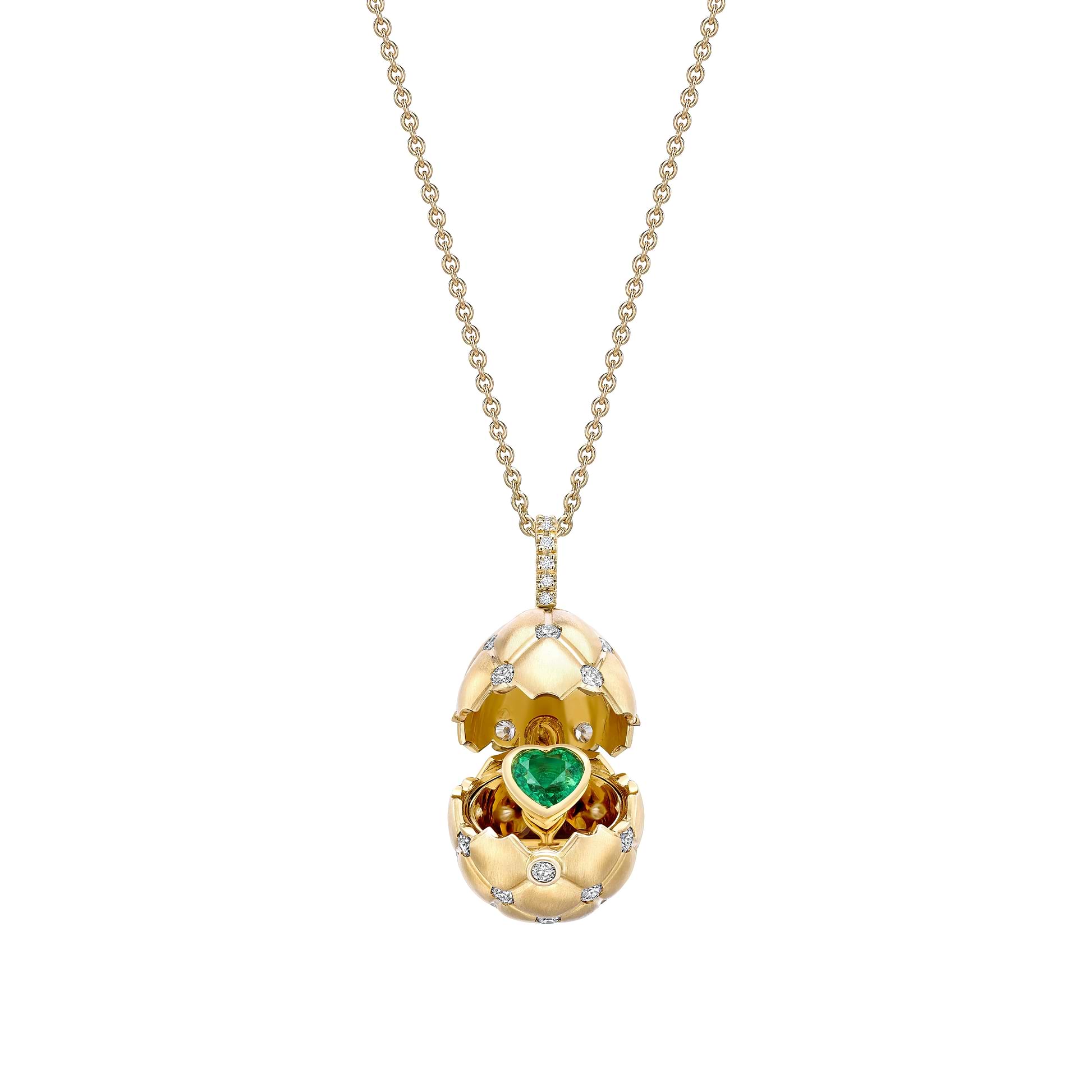 Brushed Heart Surprise Yellow Gold Locket