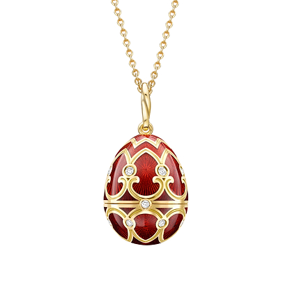 Guilloché Enamel Strawberry Surprise Locket
