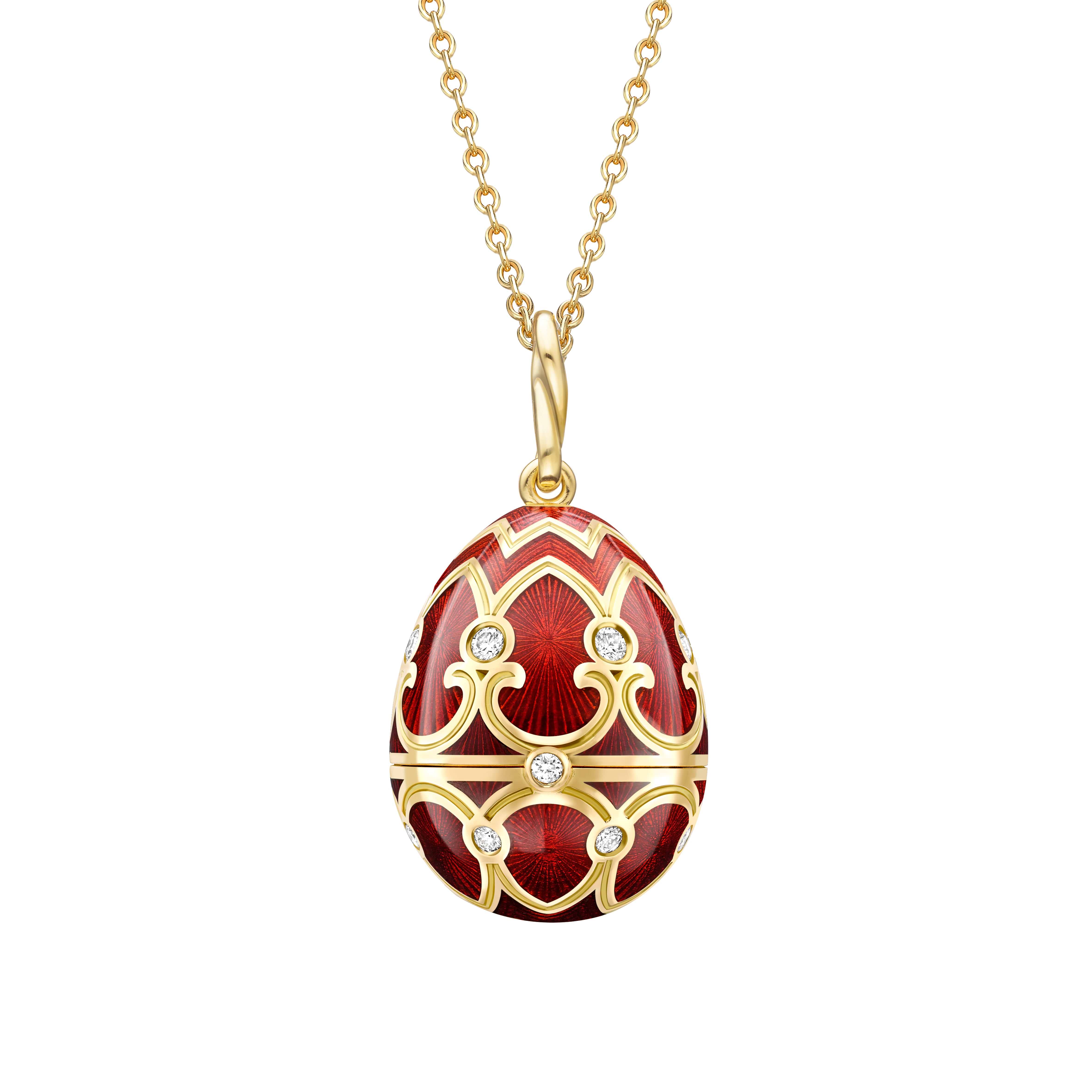 Guilloché Enamel Strawberry Surprise Locket 2