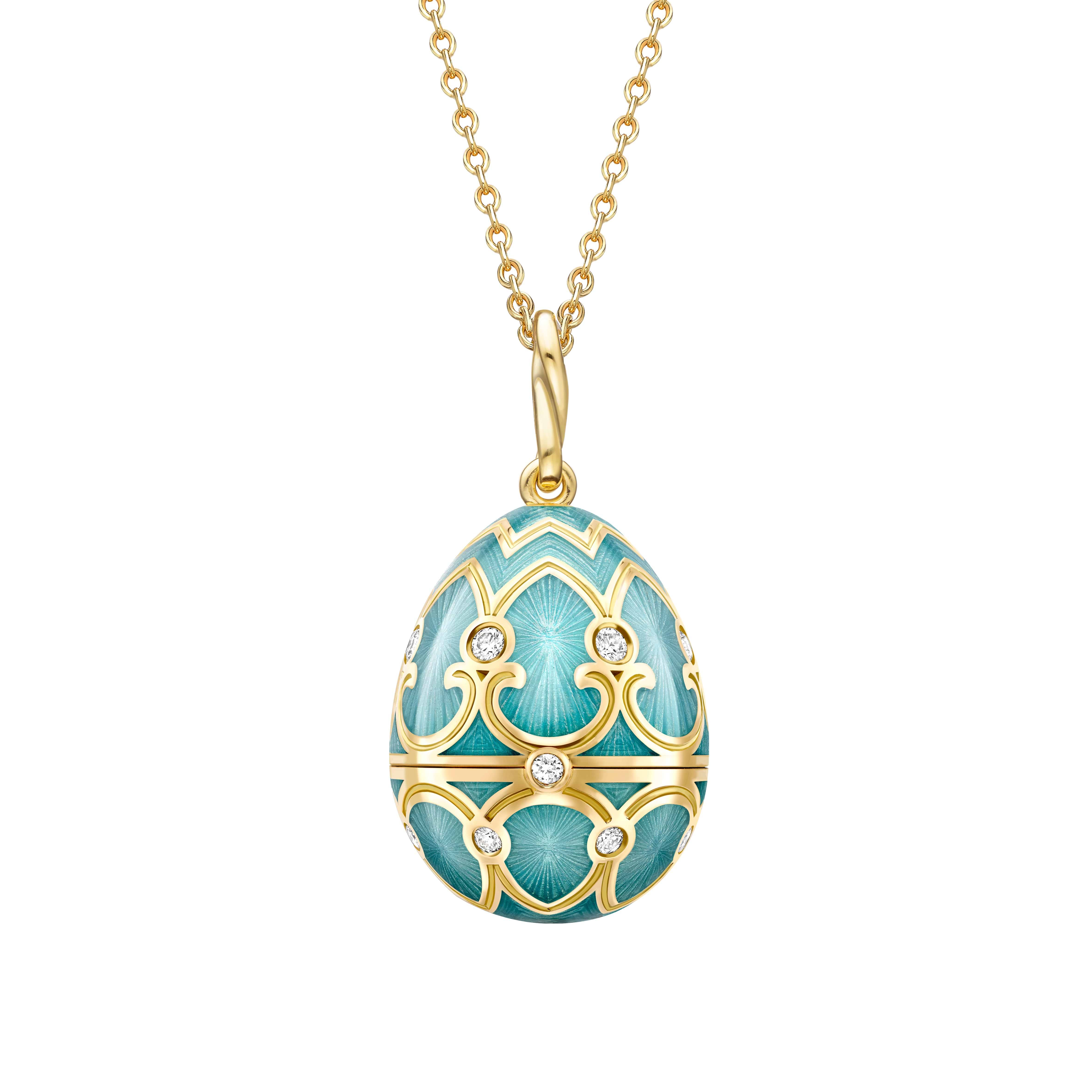Guilloché Enamel Twin Flower Surprise Locket 2