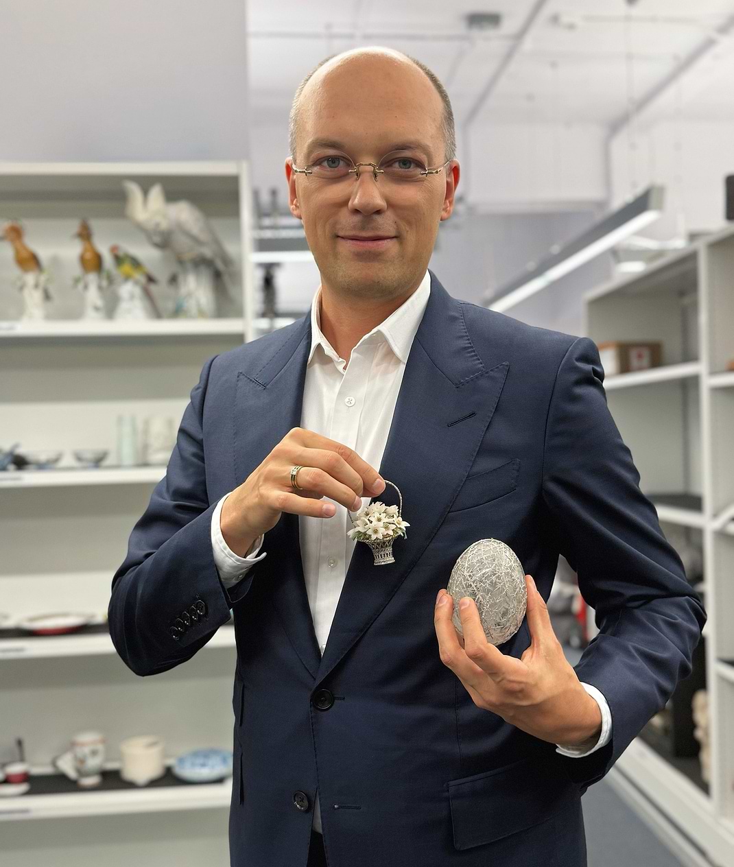 Sergei Mosunov With Fabergé Winter Egg