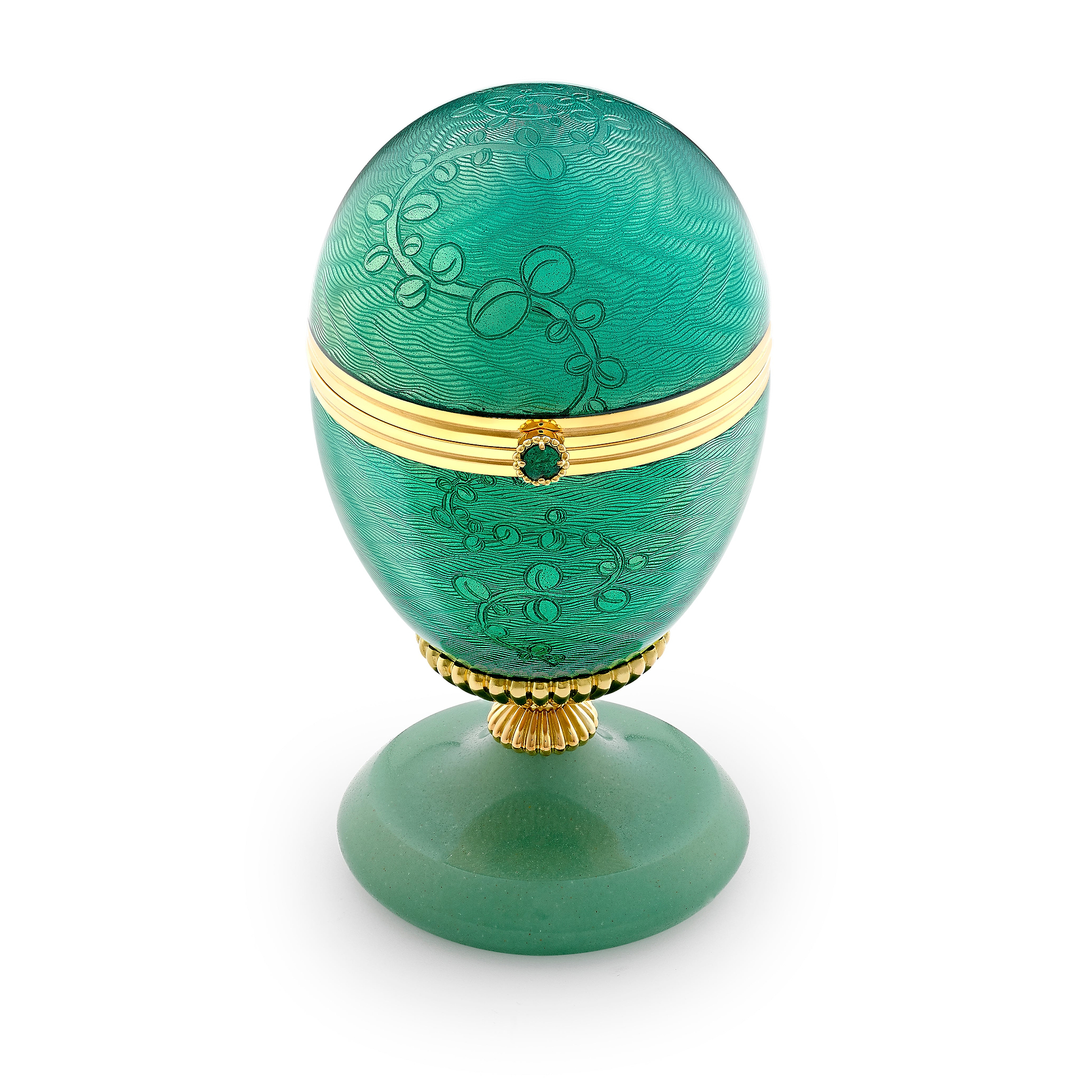 Limited Edition Guilloché Enamel Twin Flower Surprise Egg Objet