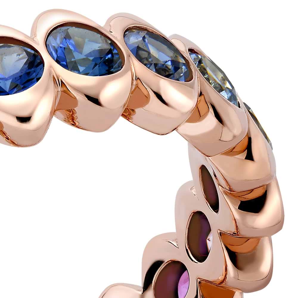 Rose Gold Rainbow Multicoloured Gemstone Eternity Ring | Fabergé 2