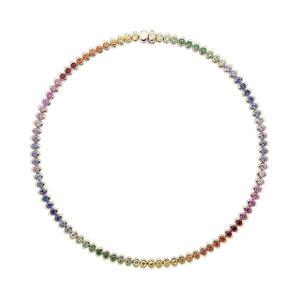 Rose Gold Rainbow Multicoloured Gemstone Necklace | Fabergé