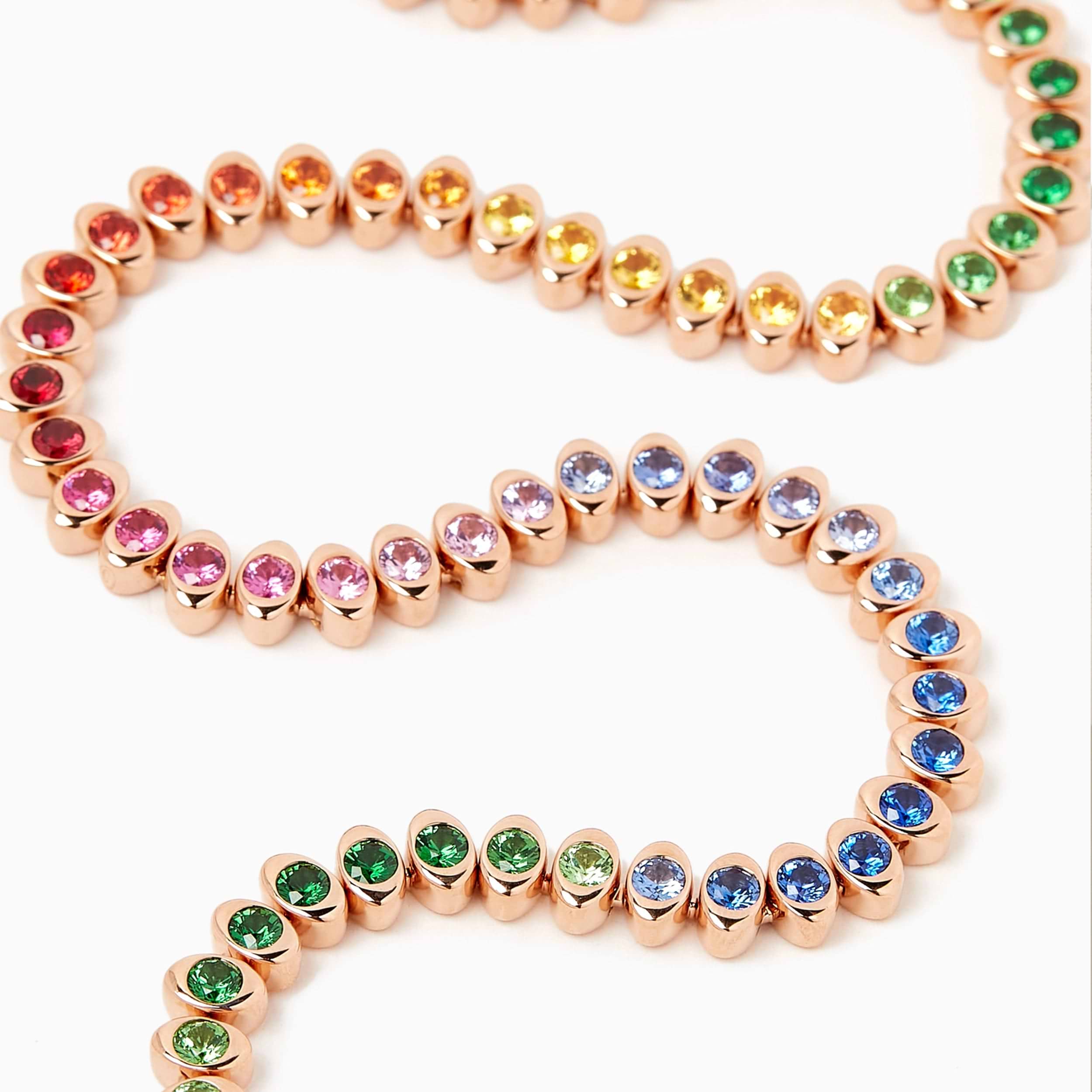 Rose Gold Rainbow Multicoloured Gemstone Necklace | Fabergé 2