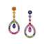 Rose Gold Amethyst and Pink Sapphire Rainbow Tear Drop Earrings | Fabergé