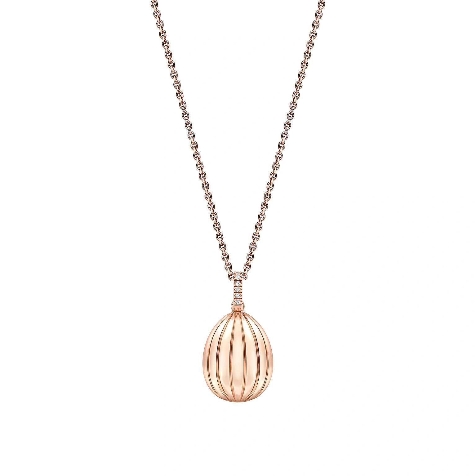 Colours of Love Rose Gold Diamond and Ruby ‘180’ Egg Pendant | Fabergé 2