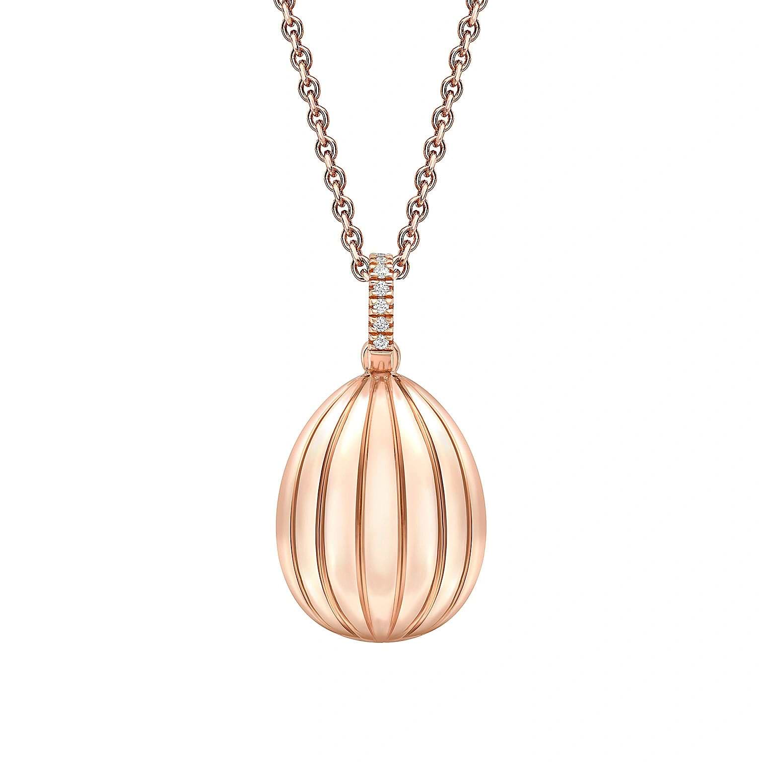 Colours of Love Rose Gold Diamond and Ruby ‘180’ Egg Pendant | Fabergé