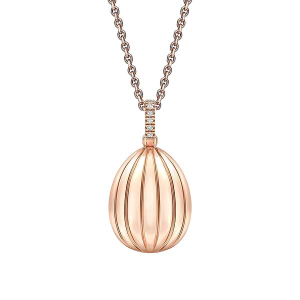 Colours of Love Rose Gold Diamond and Ruby ‘180’ Egg Pendant | Fabergé