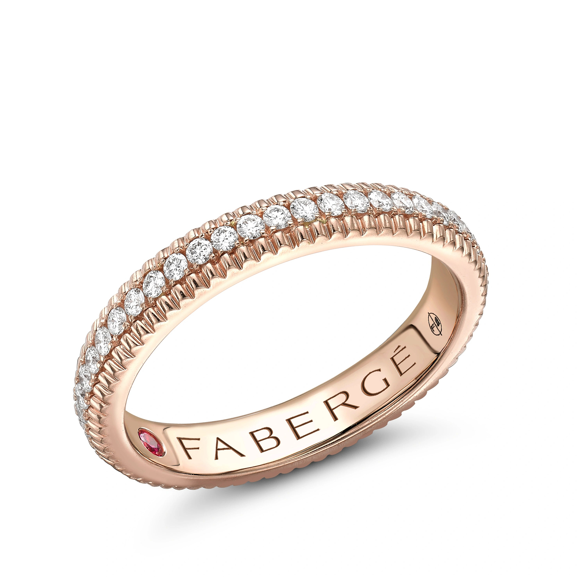 Rose Gold Diamond Fluted Eternity Ring I Fabergé
