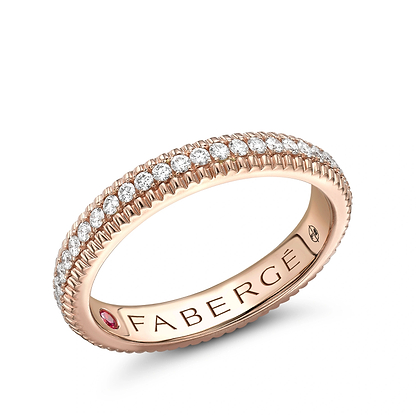 Rose Gold Diamond Fluted Eternity Ring I Fabergé