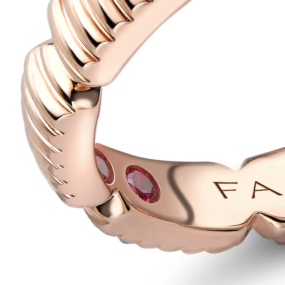 Rose Gold Fluted Gemsation Ring with Hidden Rubies | Fabergé 2