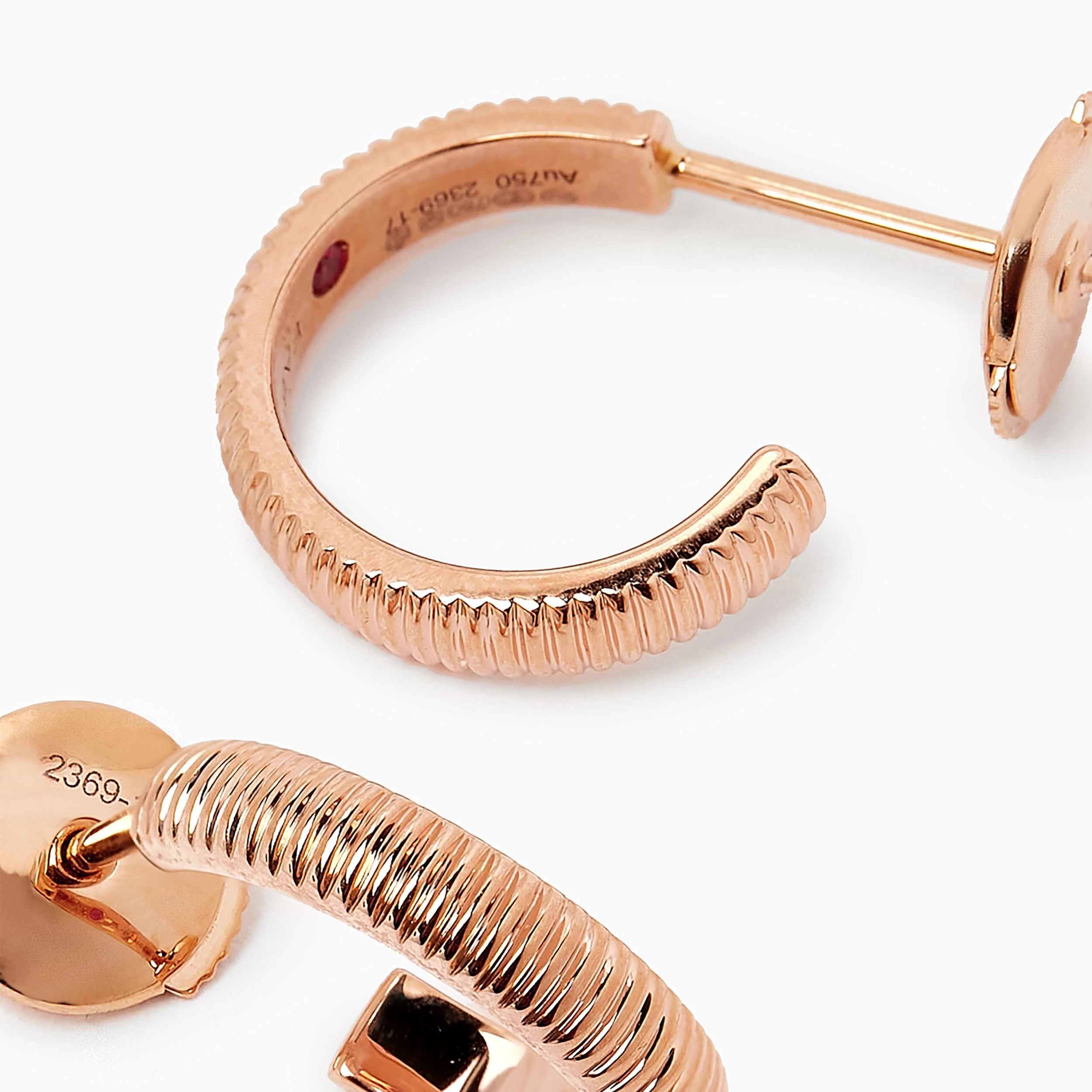 Rose Gold Fluted Hoop Earrings | Fabergé 2