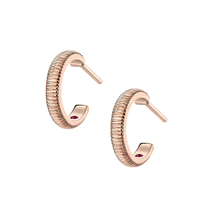 Rose Gold Fluted Hoop Earrings | Fabergé