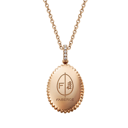 Colours Of Love Rose Gold Mini Fluted Ruby Egg Pendant