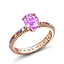 Rose Gold Pink Sapphire Fluted Ring with Multi Stone Set Shoulders | Fabergé