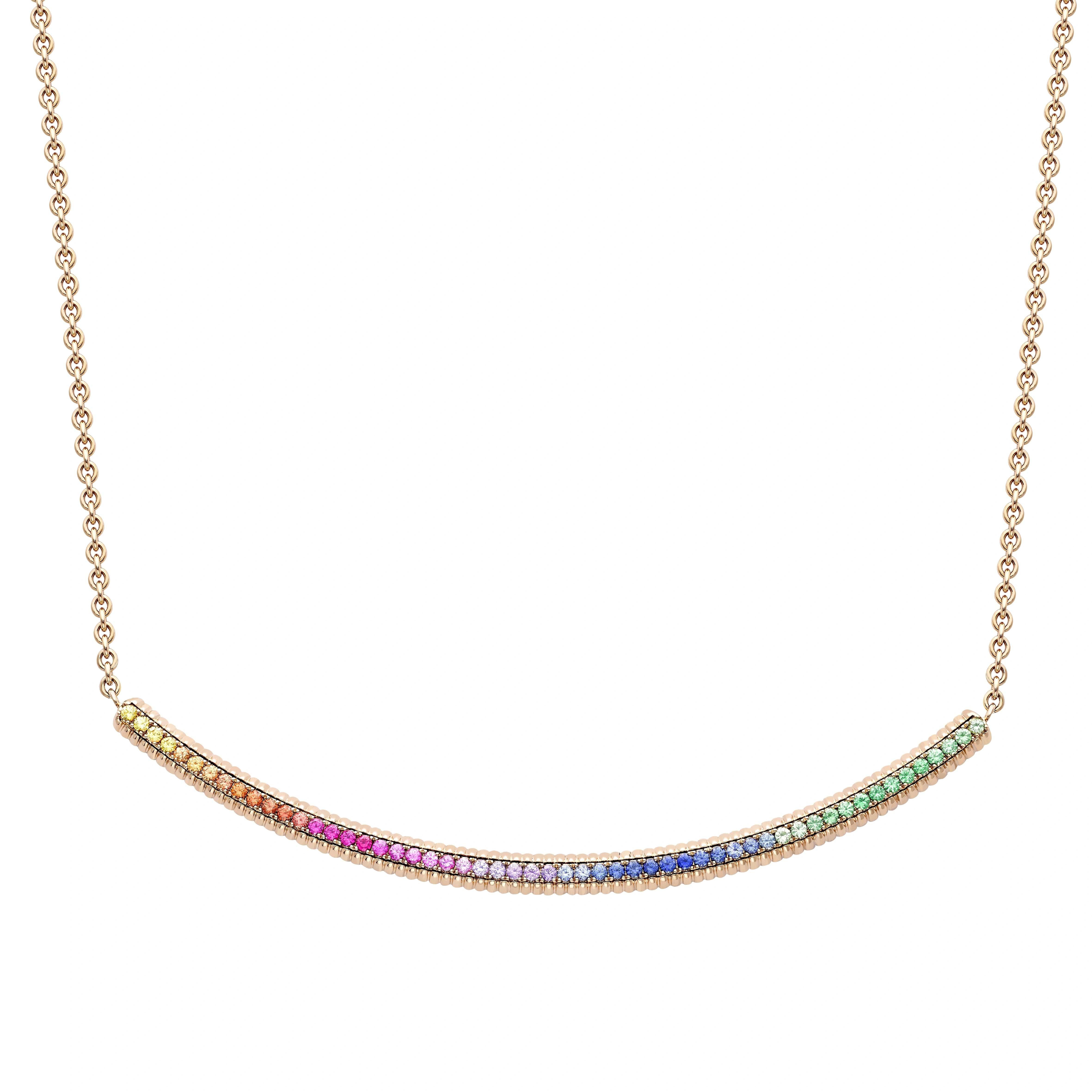 Colours of Love Rose Gold Rainbow Fluted Choker Necklace | Fabergé 2