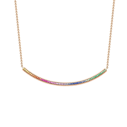 Colours of Love Rose Gold Rainbow Fluted Choker Necklace | Fabergé