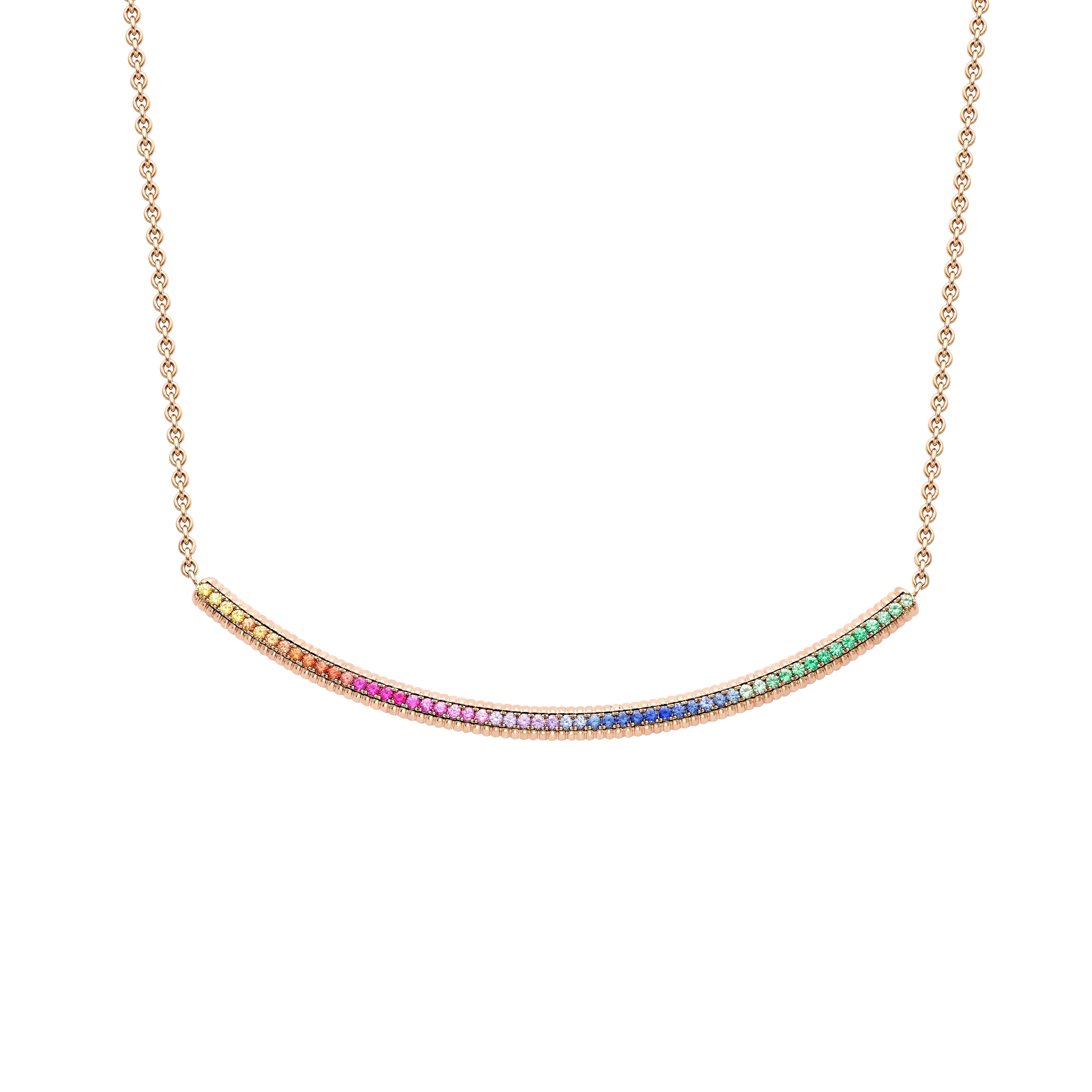 Colours of Love Rose Gold Rainbow Fluted Choker Necklace | Fabergé