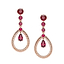 Rose Gold Ruby Fluted Teardrop Earrings | Fabergé