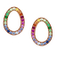 Rose Gold & Rainbow Gemstone Egg Stud Earrings | Fabergé