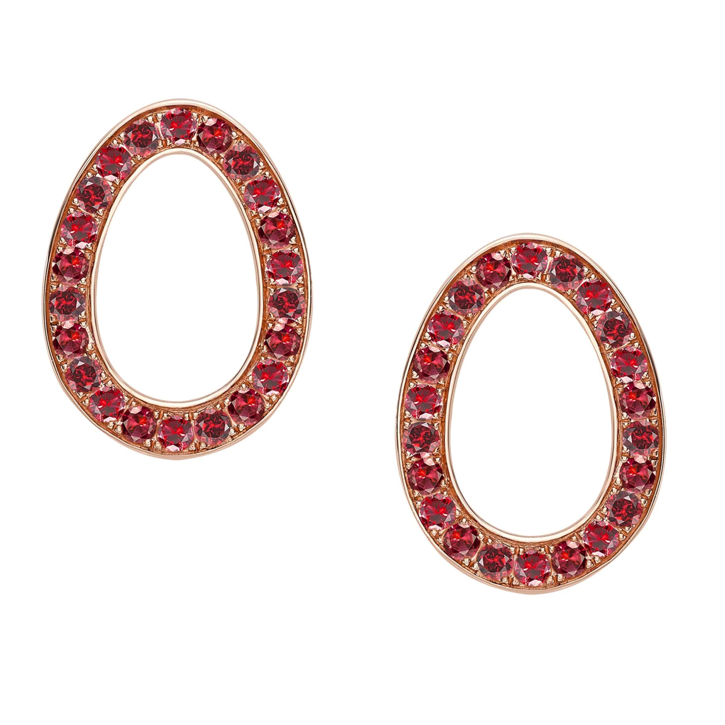 Rose Gold Ruby Egg Stud Earrings | Fabergé