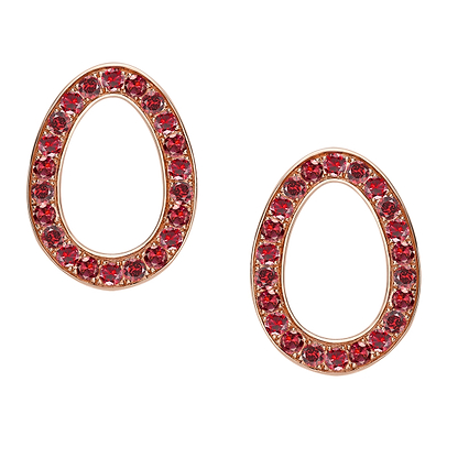 Rose Gold Ruby Egg Stud Earrings | Fabergé