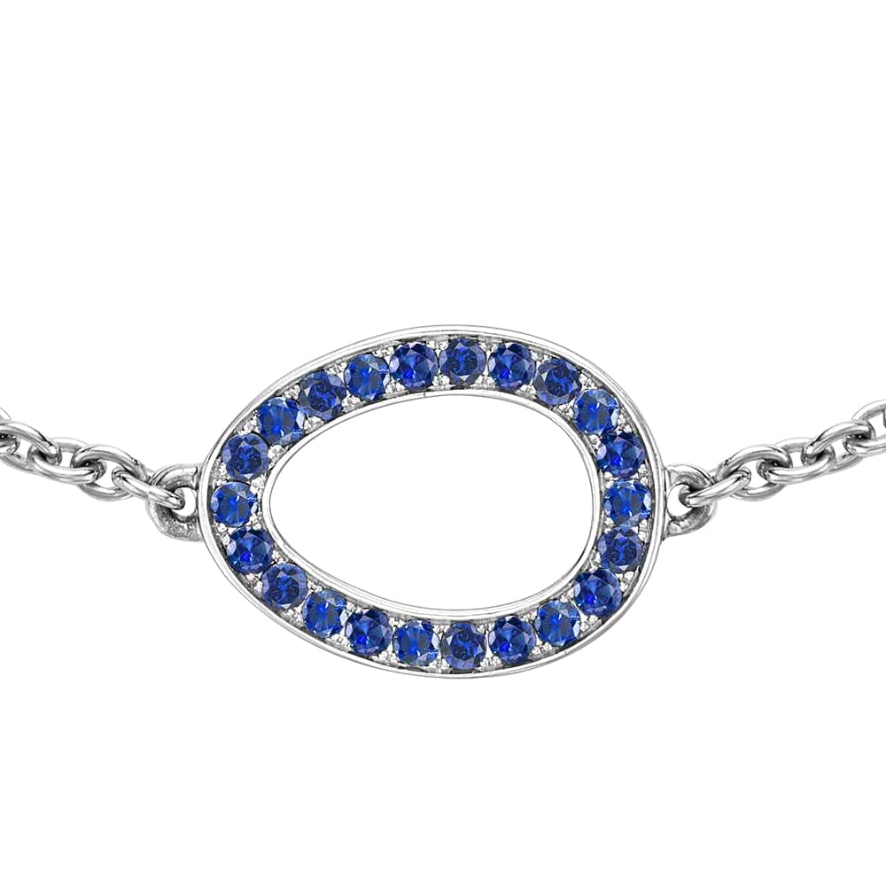 Sasha White Gold & Blue Sapphire Egg Chain Bracelet | Fabergé 2
