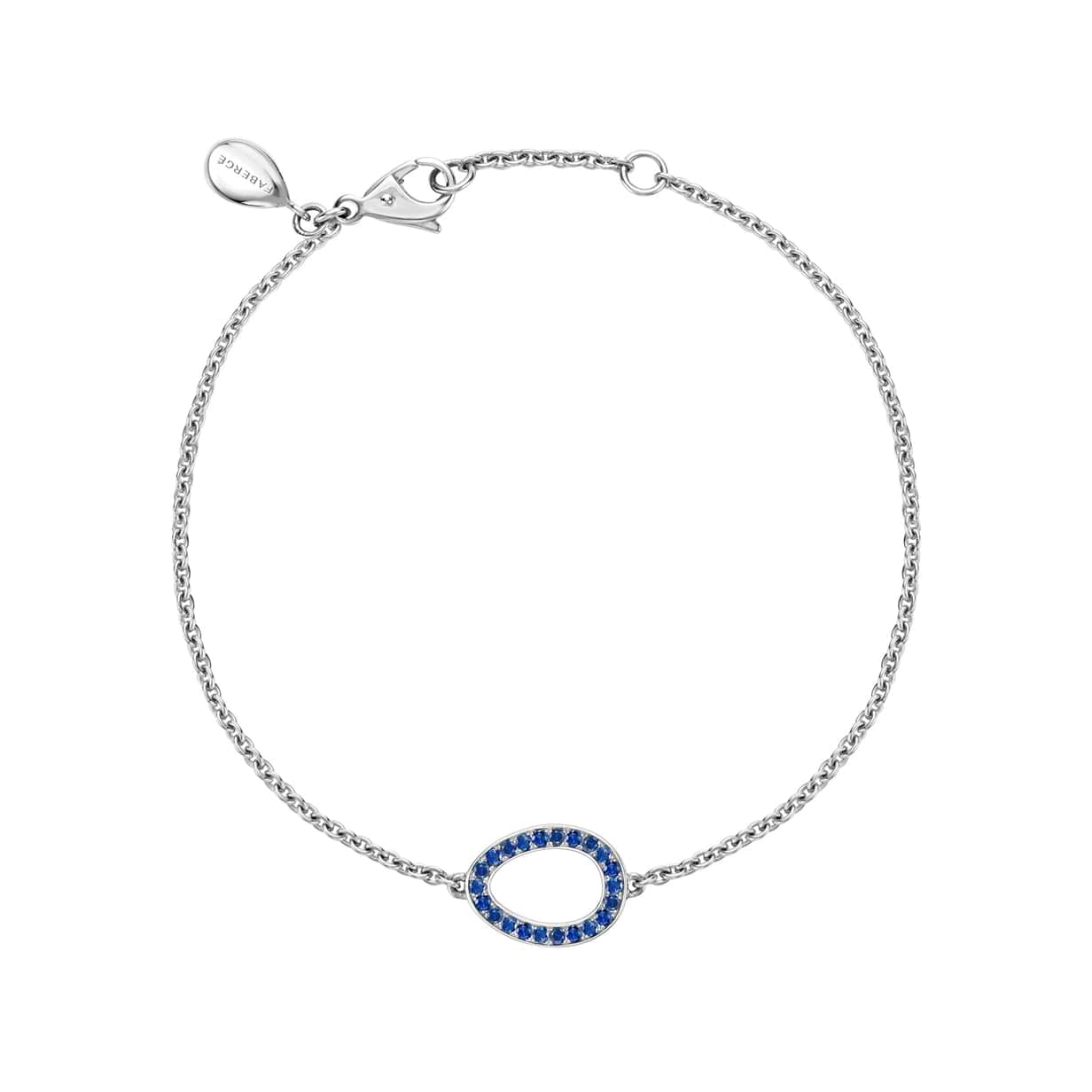 Sasha White Gold & Blue Sapphire Egg Chain Bracelet | Fabergé