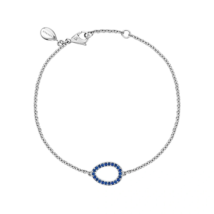 Sasha White Gold & Blue Sapphire Egg Chain Bracelet | Fabergé