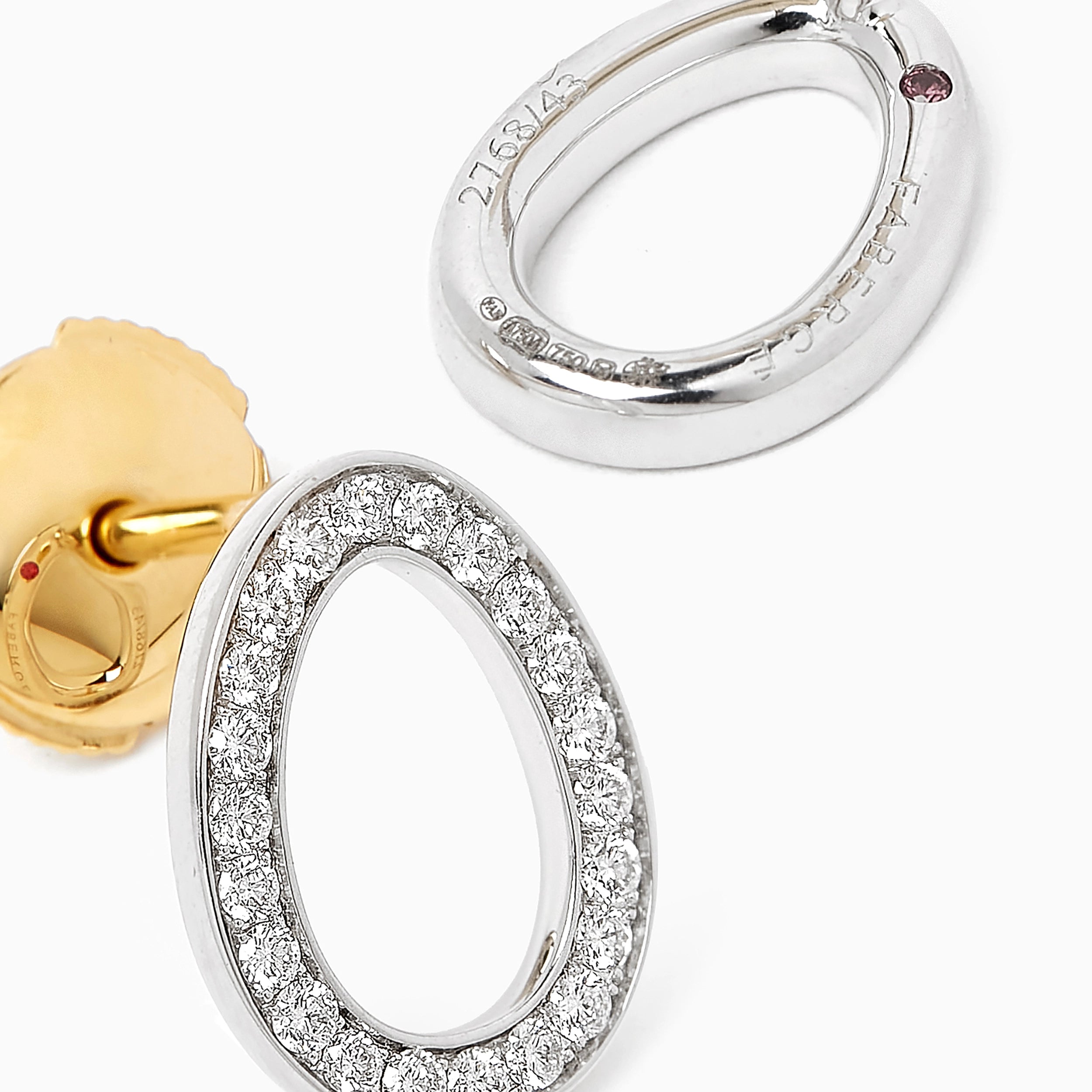 White Gold Diamond Egg Stud Earrings | Fabergé 2