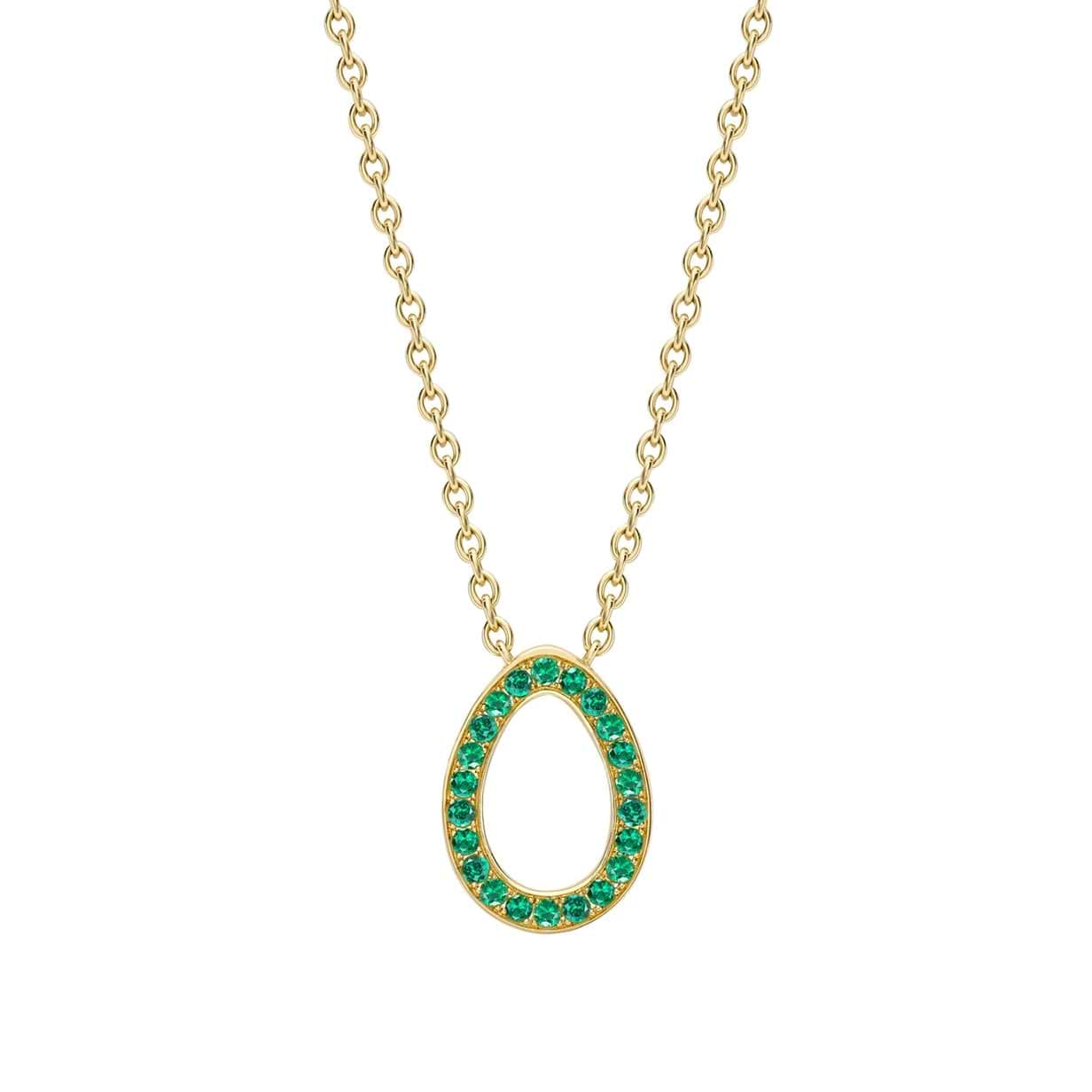 Yellow Gold Emerald Egg Pendant | Fabergé