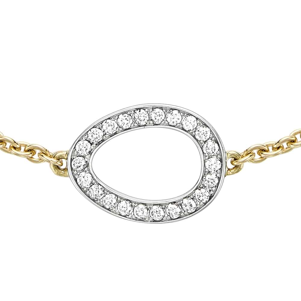 Sasha Yellow & White Gold Diamond Egg Chain Bracelet | Fabergé 2