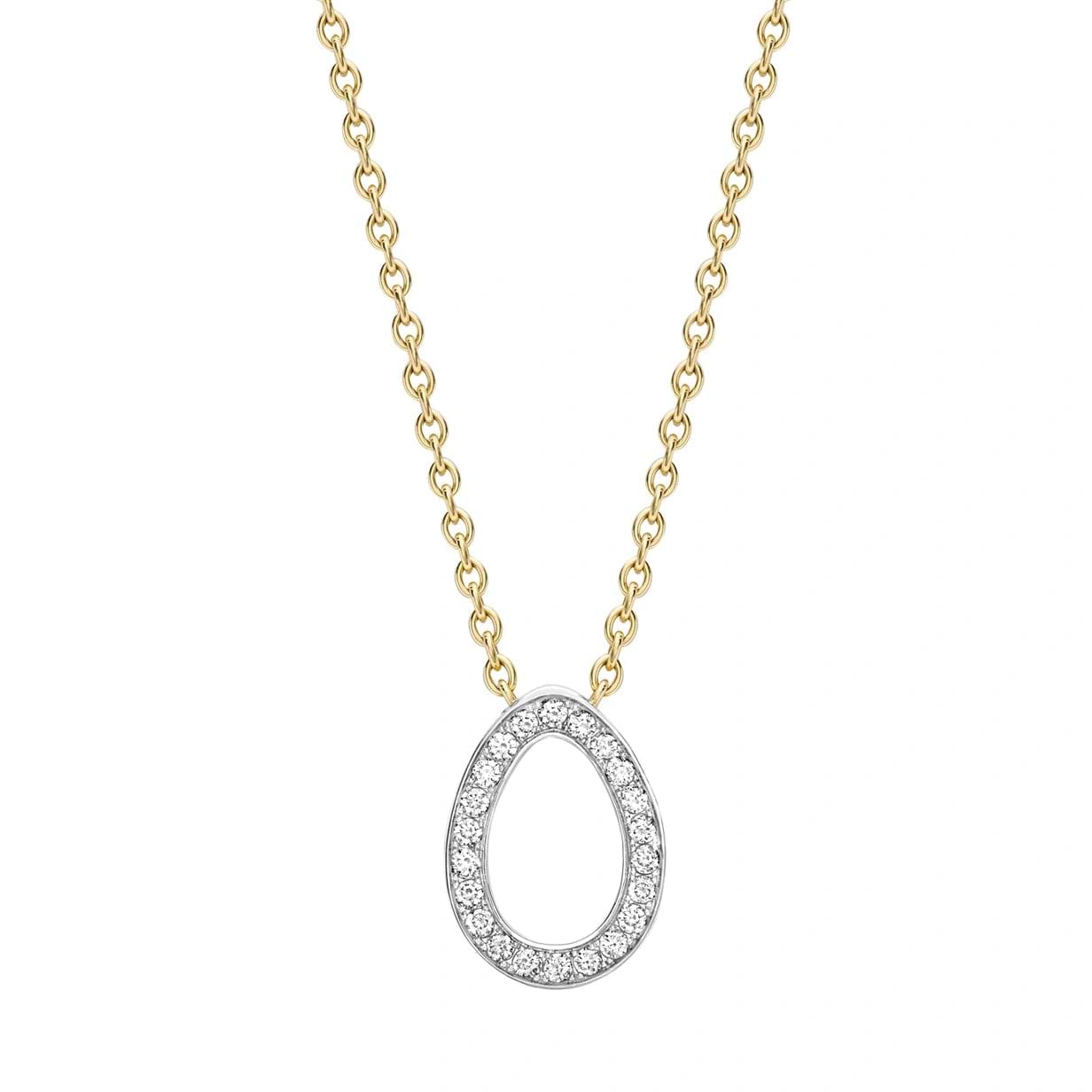 Yellow & White Gold Diamond Egg Pendant | Fabergé