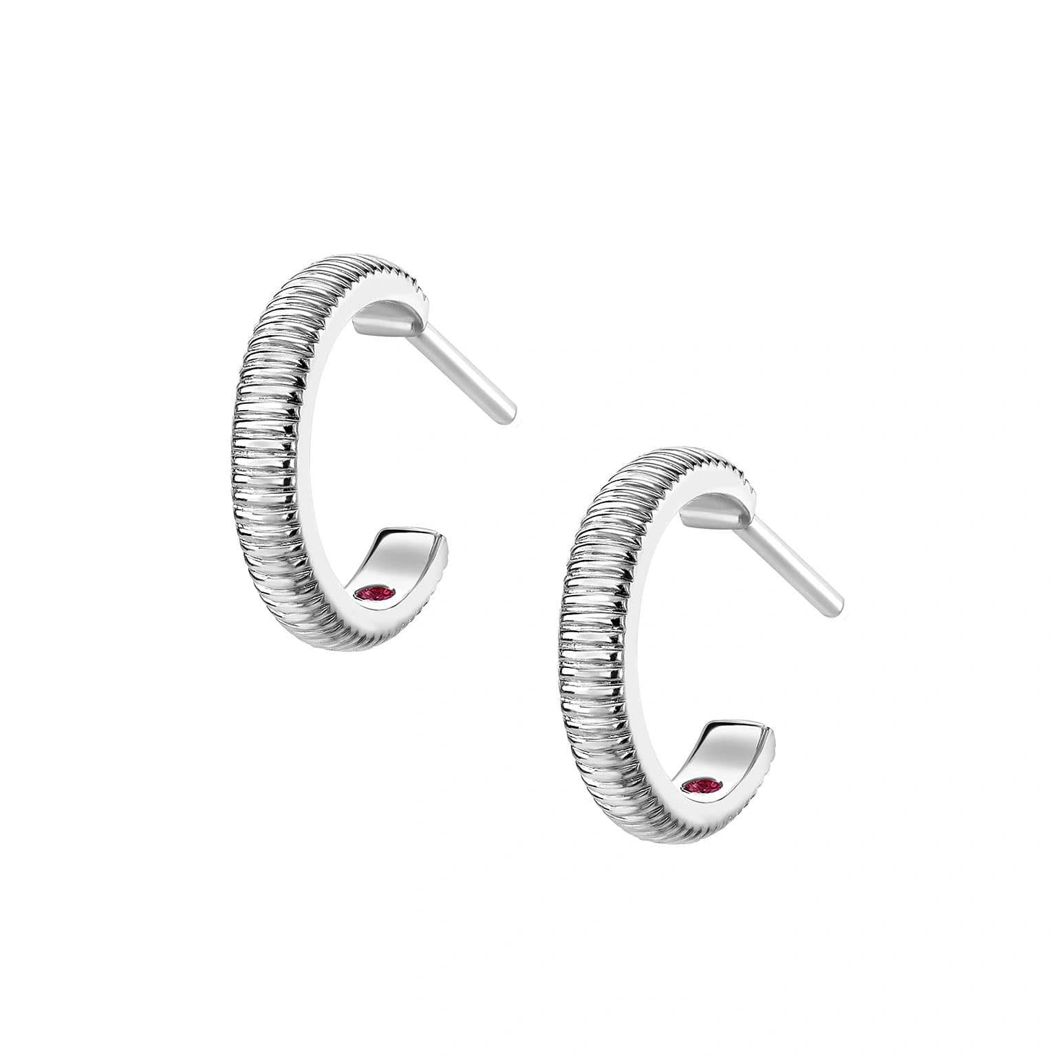White Gold Fluted Hoop Earrings | Fabergé